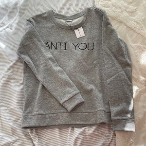 Heather grey sweater anti you